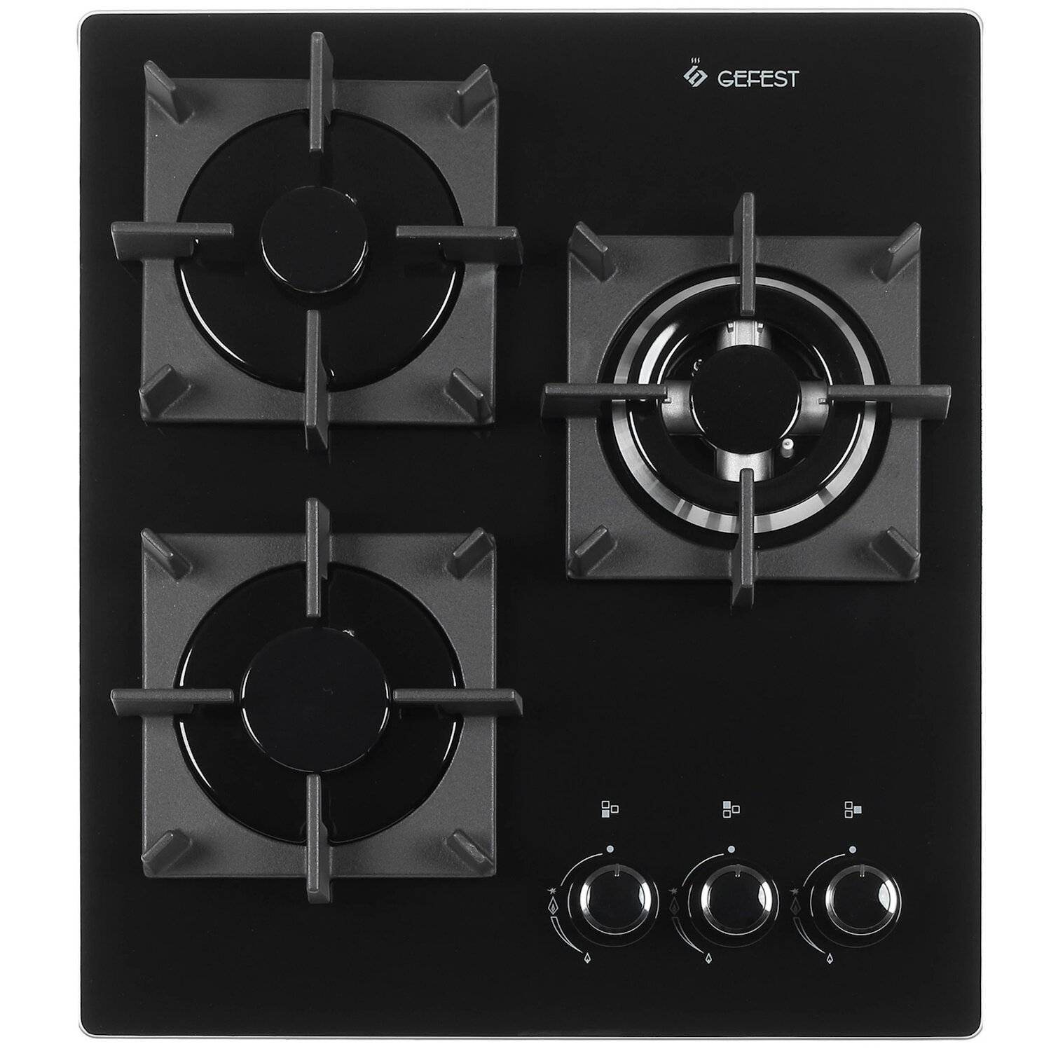 Газовая варочная панель GEFEST ПВГ 2100-01 К33, 3 конфорки, черный