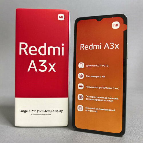 Смартфон Xiaomi Redmi A3x 364 ГБ Global Dual nano SIM moonlight white 9100₽