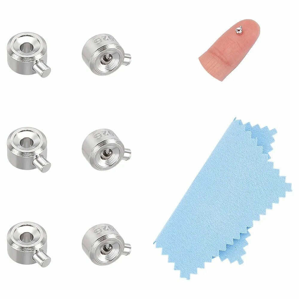 6 шт. 925 пробы серебряные бусины-распорки плоские круглые платиновые бусины-фиксаторы 4x3x2 мм