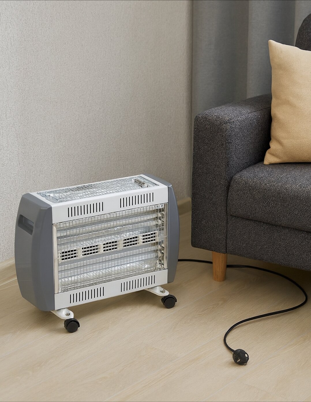 Электрический обогреватель nikai инфракрасный, кварцевый, 2000Вт