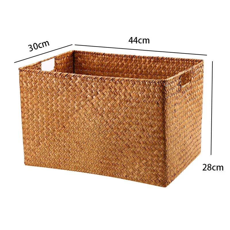 Сплетенная корзина из ротанга Оранжевый Большой 44x30x28см Закрытая для книг игрушек Бытовых органайзеров Ручная работа