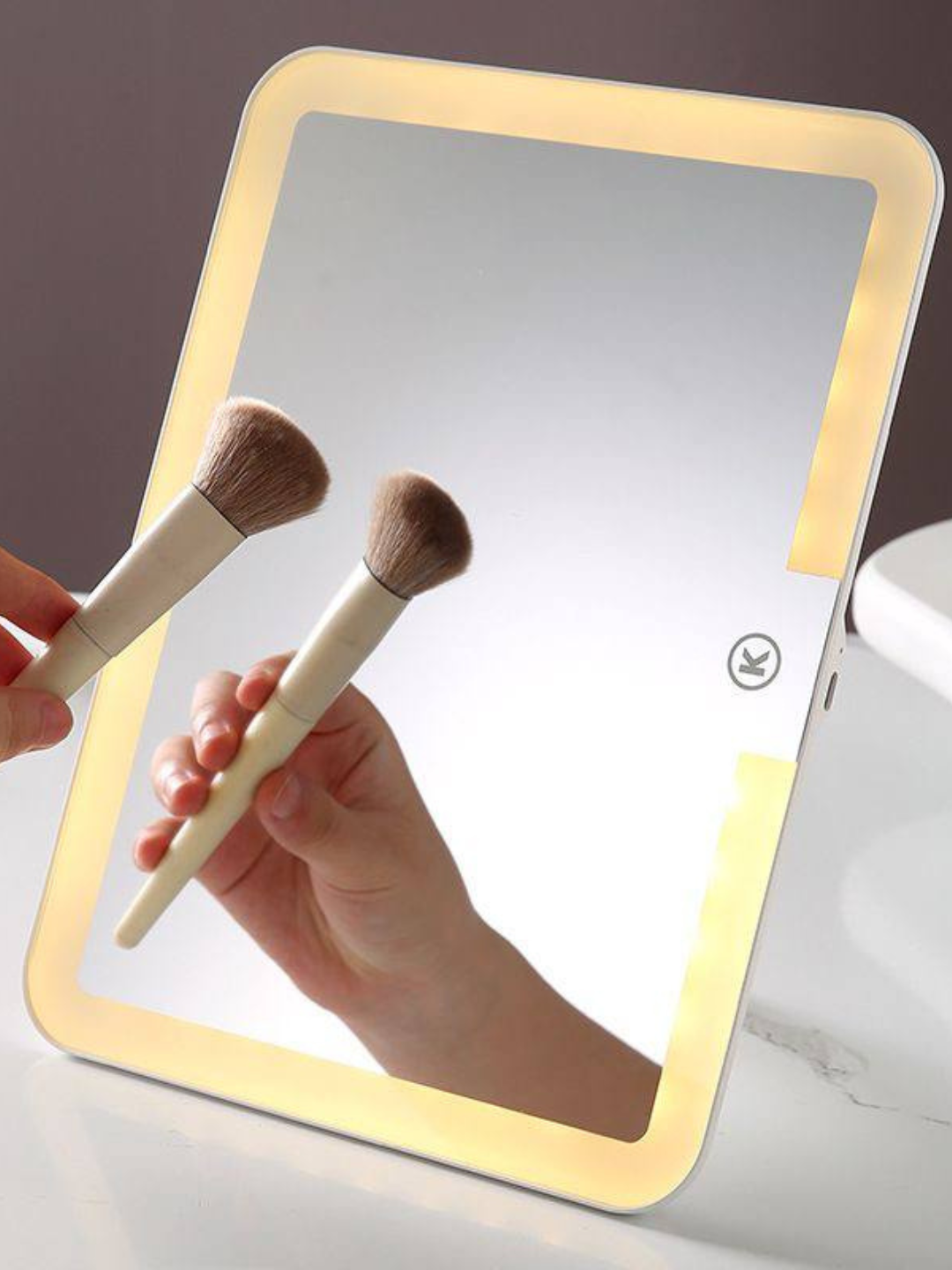 Зеркало с подсветкой, косметическое, настольное, для макияжа, с USB зарядкой