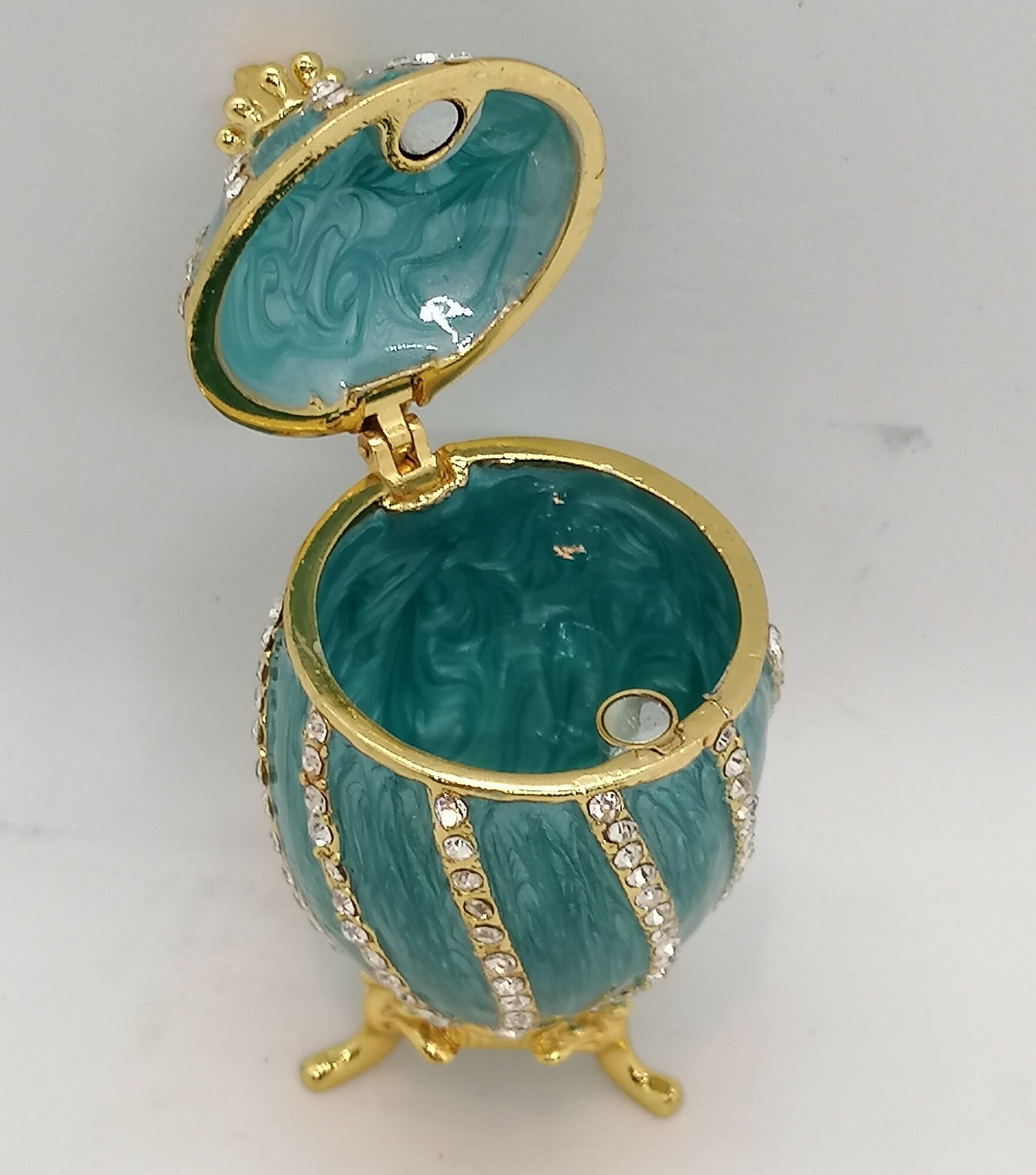 Яйцо Фаберже витое, малое, голубое — фото 1