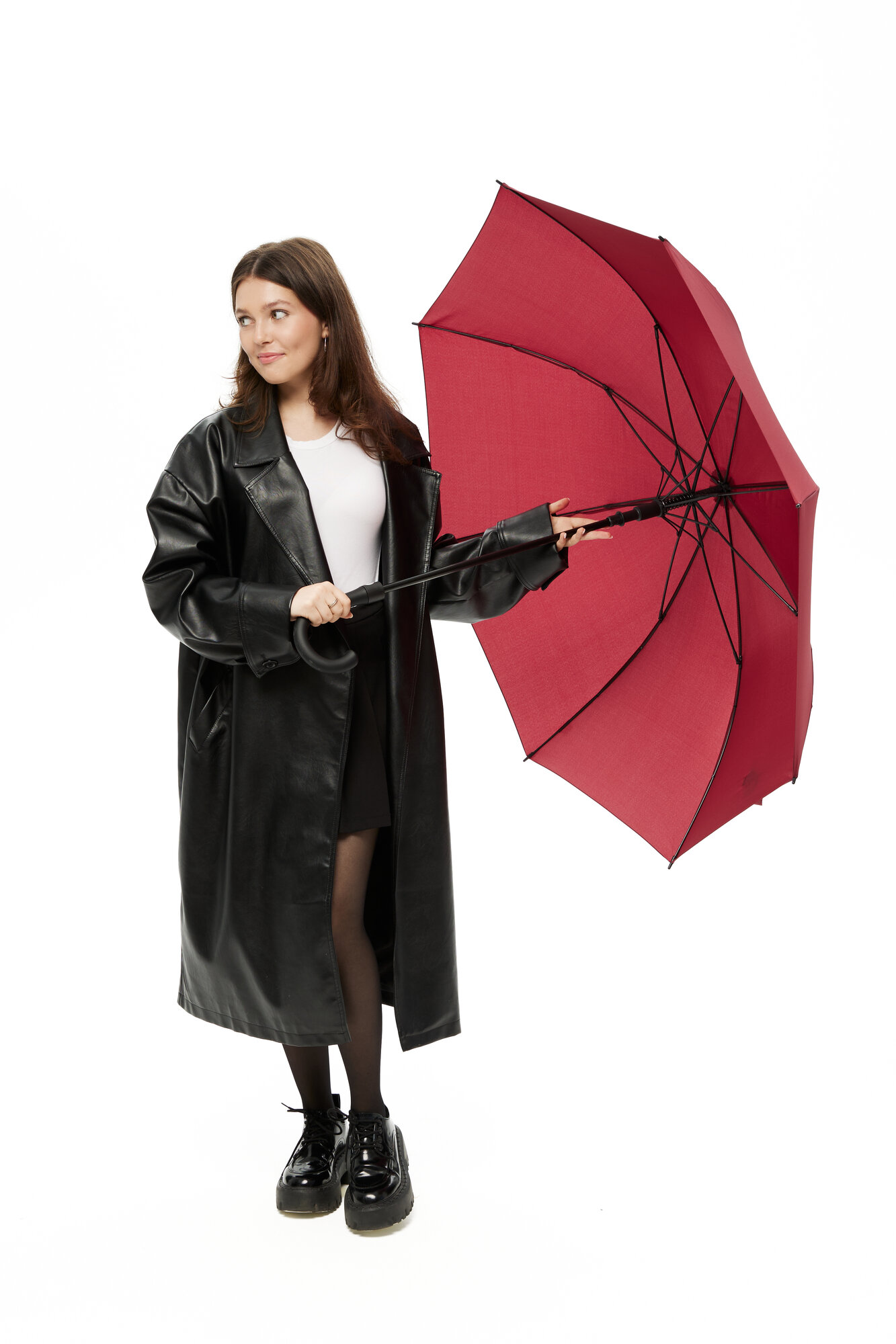 Зонт-трость RAINDROPS, бордо — фото 1