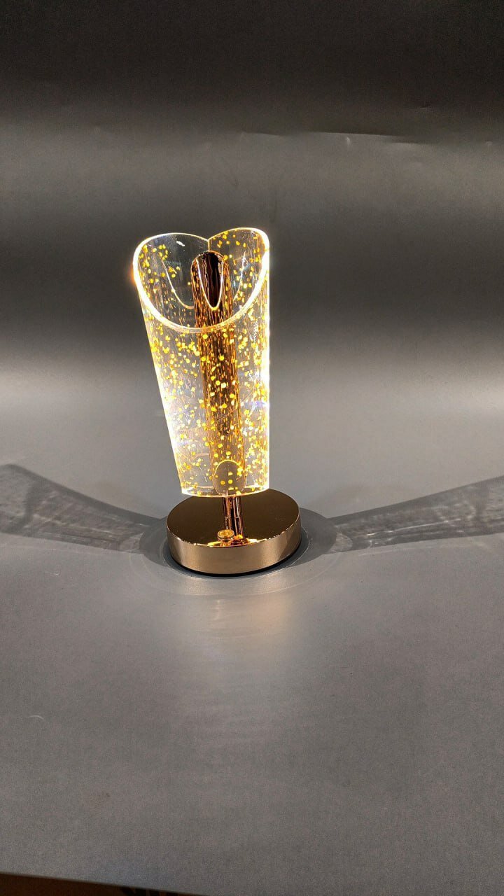 Лампа настольная, акриловая панель, LED, USB, дизайн луна, теплый свет