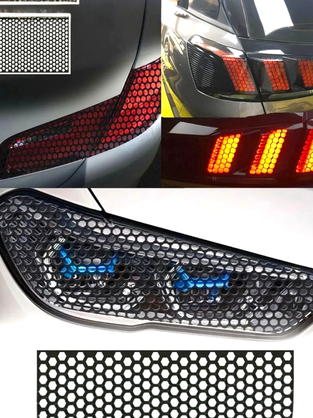 Стильная наклейка на фары автомобиля в стиле «пчелиные соты» — для эффектного дизайна фар универсальные 2 шт в комплекте