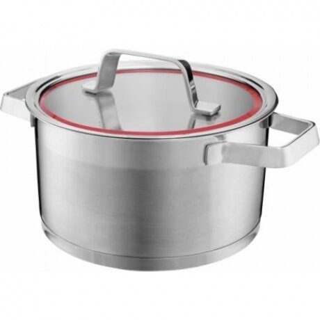 Кастрюля ATTRIBUTE STEEL RED LINE 18х10.5см 2.3л