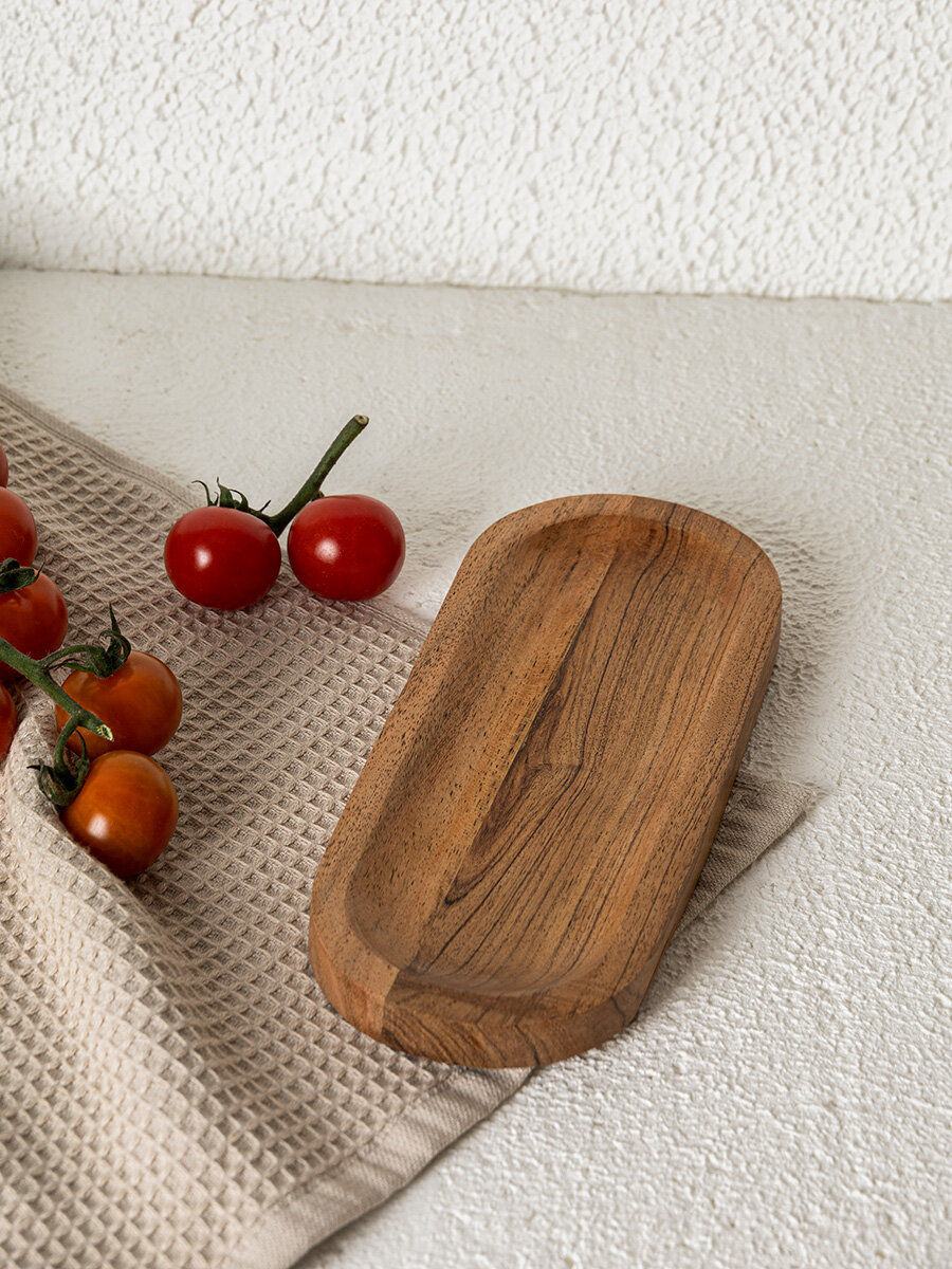 Доска сервировочная DeNASTIA овал средний, 23 x 9 x 1,5, коричневый, KB00036