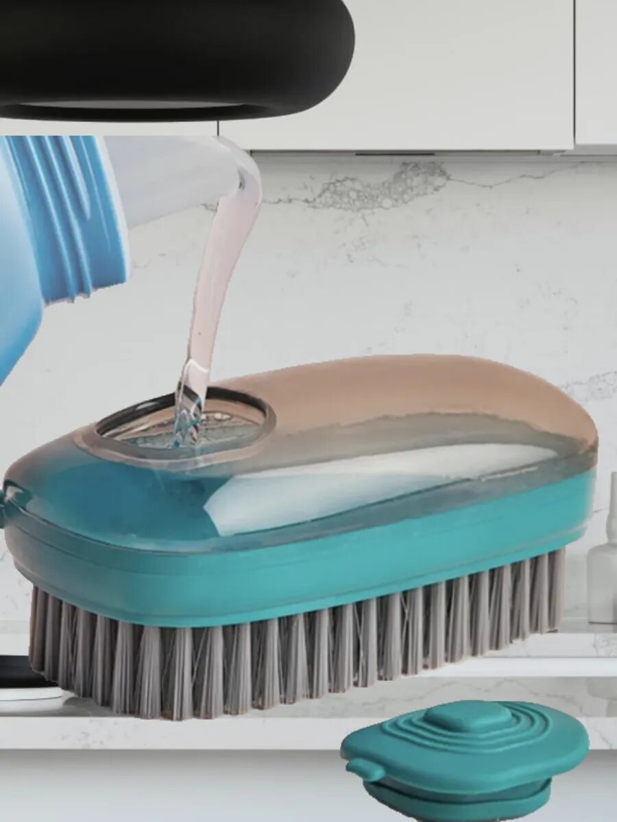 Щетка-мыльница с дозатором, удобная для мытья посуды и экономии моющего средства — фото 1