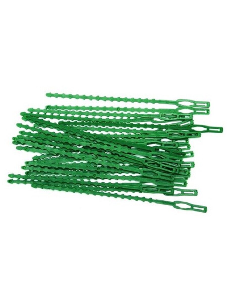 Хомуты для растений, 22 см, 100 шт, пластик, опоры для растений — фото 1