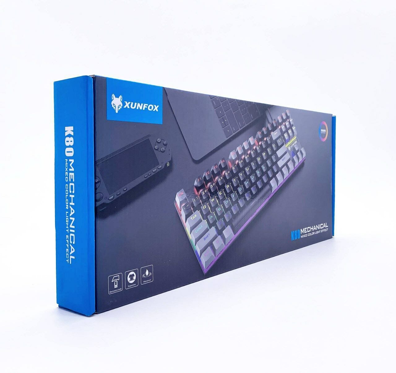 Проводная клавиатура, игровая мембранная бесшумная клавиатура Xunfox k80