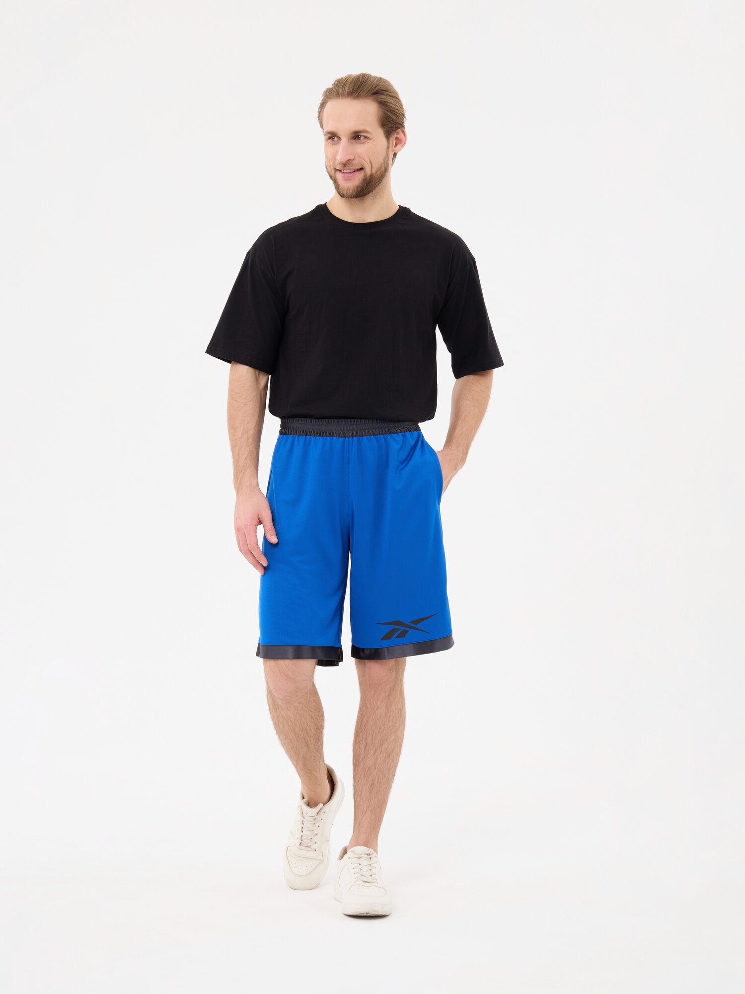 Шорты Reebok Basketball, размер S INT, синий/черный — фото 1