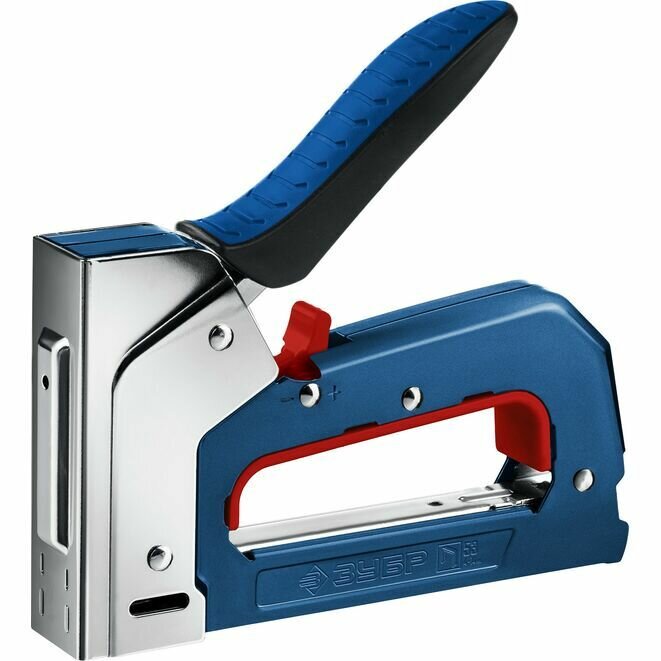 Степлер ЗУБР Профессионал ПМ-53 для скобы 53 (4-14 мм) с увеличенным ресурсом и регулировкой силы удара.