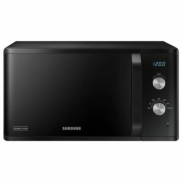 СВЧ-печь Samsung MS23K3614AK/BW - микроволновка, Ceramic Inside, 23 л, 800 Вт, 6 режимов, Авторазморозка, черный — фото 1