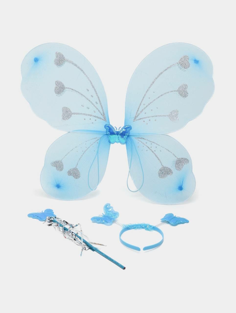 Карнавальный набор "Бабочка", для девочек, крылья бабочки, ободок, палочка — фото 1