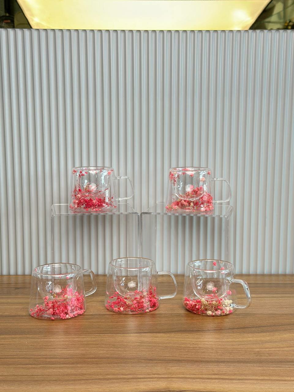 Двухслойная, стеклянная, подарочная кружка с декором, стеклянная чашка, 350 мл
