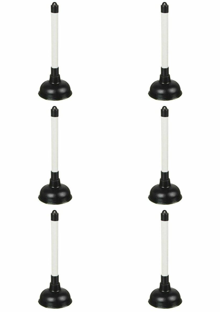 6 штук (комплект) Вантуз VETTA, пластик/резина, цвет серый/чёрный, диаметр чаши 10 см