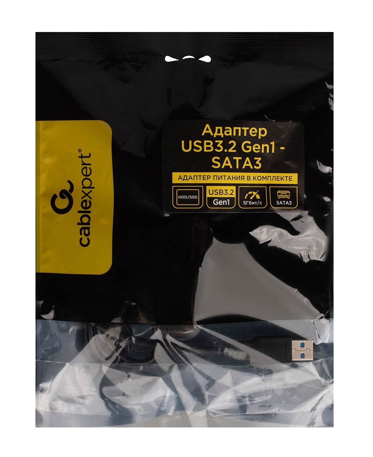 Адаптер USB3.2 Gen1 на SATA 2.5" HDD/SSD Cablexpert A-USB3-SATA3-2.5, Sata3, 5 Гбит/с, длина 0.3м, пакет