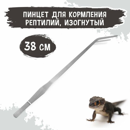 Пинцет для кормления рептилий изогнутый MCLANZOO, серебристый, 38см