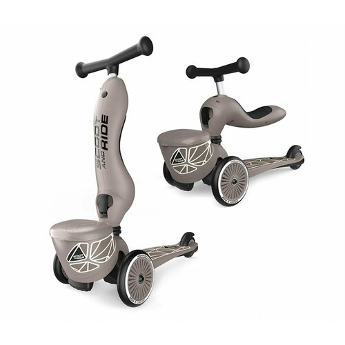фото Детский самокат scoot and ride - highwaykick 1 lifestyle 2-в-1 самокат-беговел с багажником, коричневый- 96605 scoot & ride
