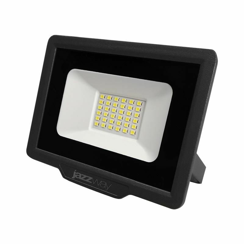 Прожектор светодиодный Jazzway PFL-C3, 30 Вт, 6500 К, IP65, закаленное стекло