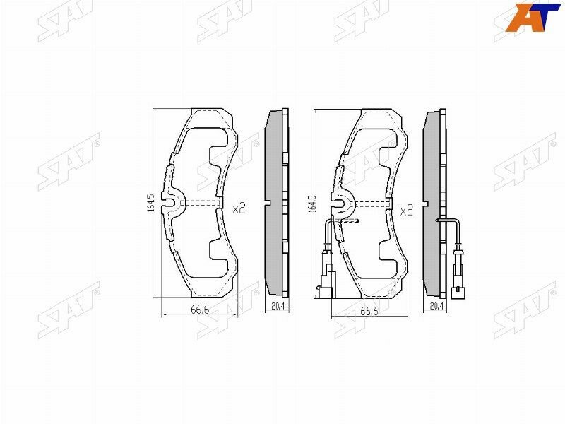. SAT Тормозные колодки задние для NISSAN CABSTAR 06-/IVECO DAILY 97-12