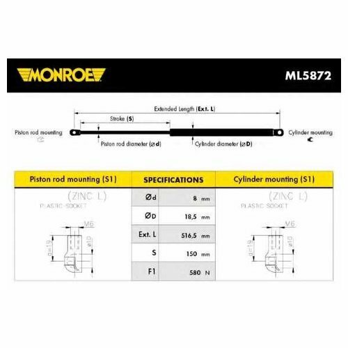 Амортизатор крышки багажника Monroe ML5872