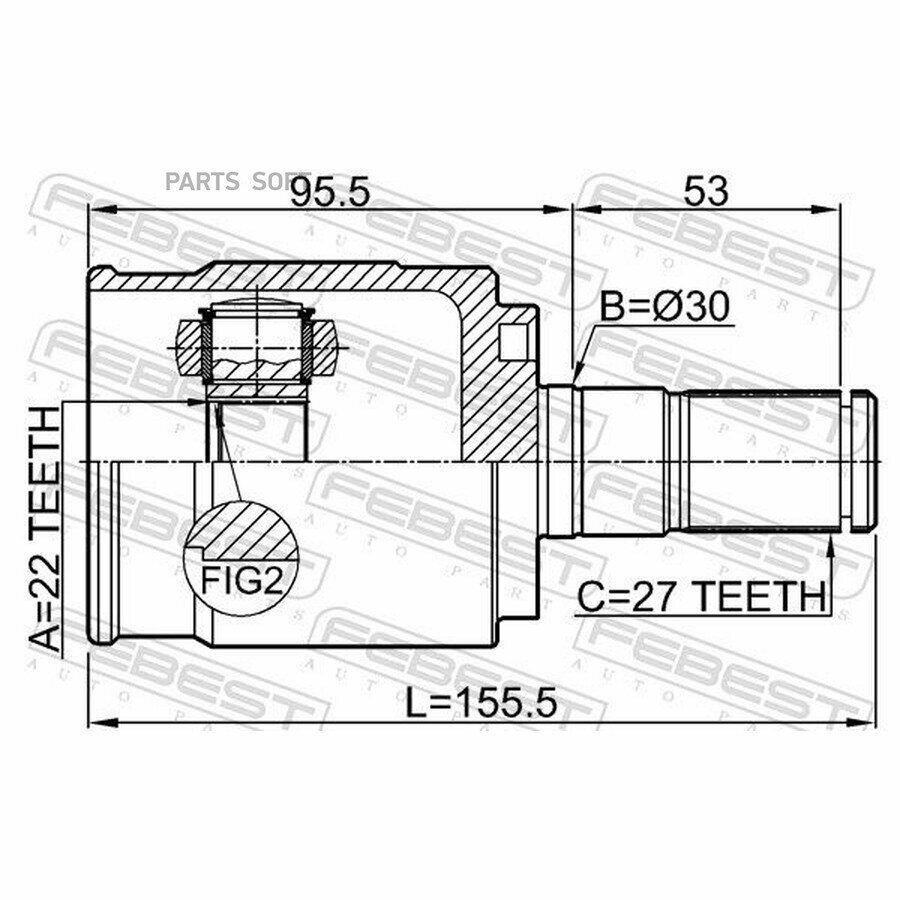 FEBEST 2211FBATLH Шрус внутренний 22x30x27 | прав/лев