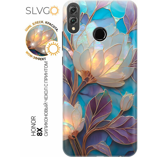 фото Силиконовый чехол на honor 8x с принтом стекло и перламутр, trn slvgo