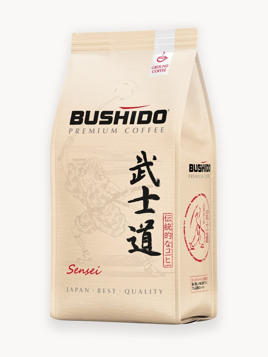 Кофе Bushido Sensei 227 гр, молотый, средняя обжарка, мягкий вкус, для капучино, американо