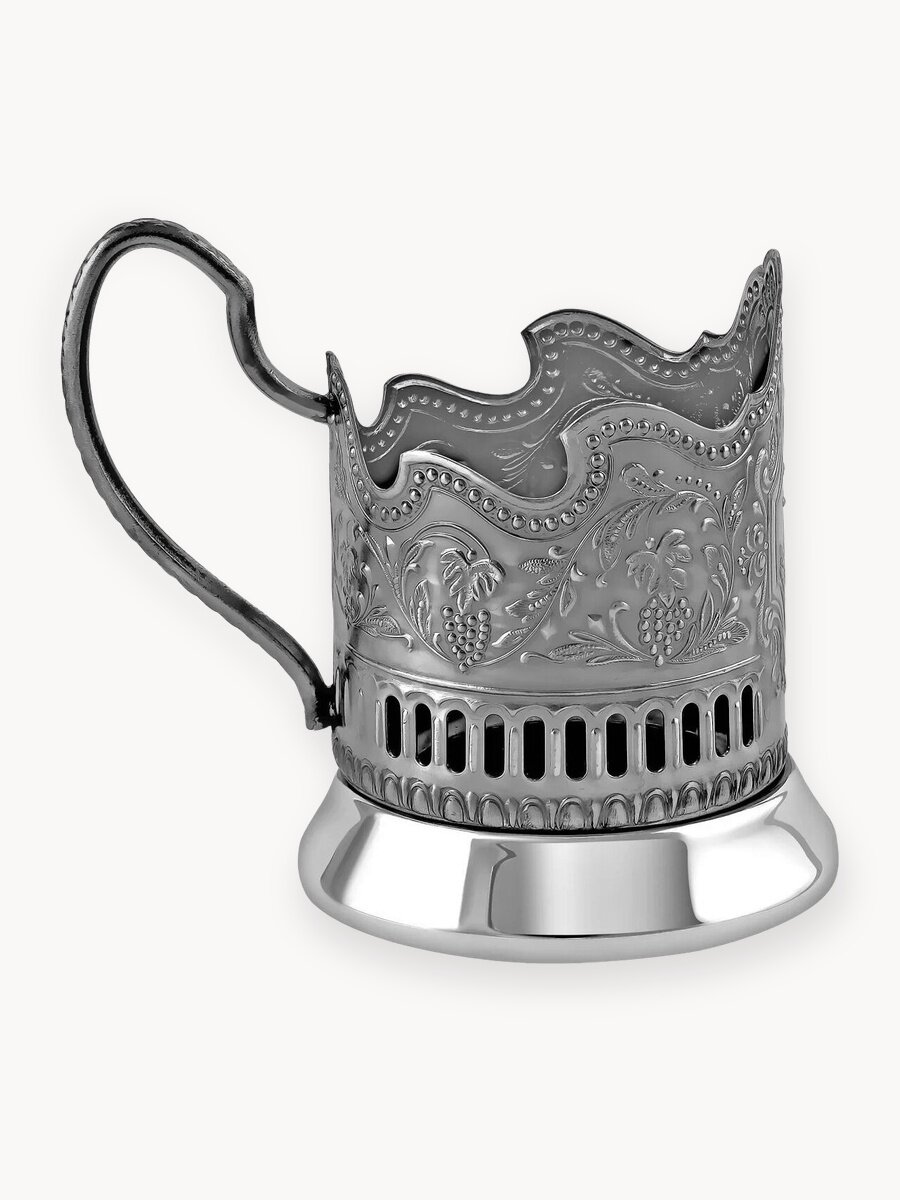 Подстаканник никелированный с чернением " Космос "