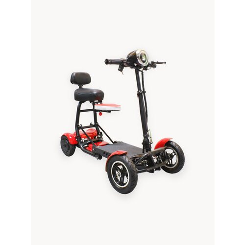 Электросамокат четырехколесный с сиденьем GreenCamel Кольт 815 (36V 15,6Ah 2x400W) FAT Красный +детское сиденье