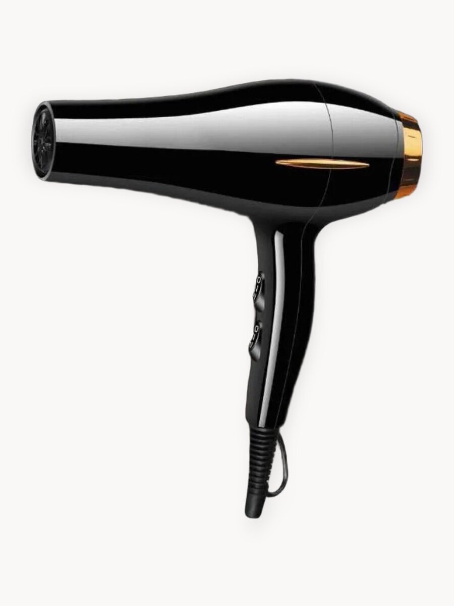 Фен, 3000Вт, профессиональный, для выпрямления, насадка-концентратор, черный