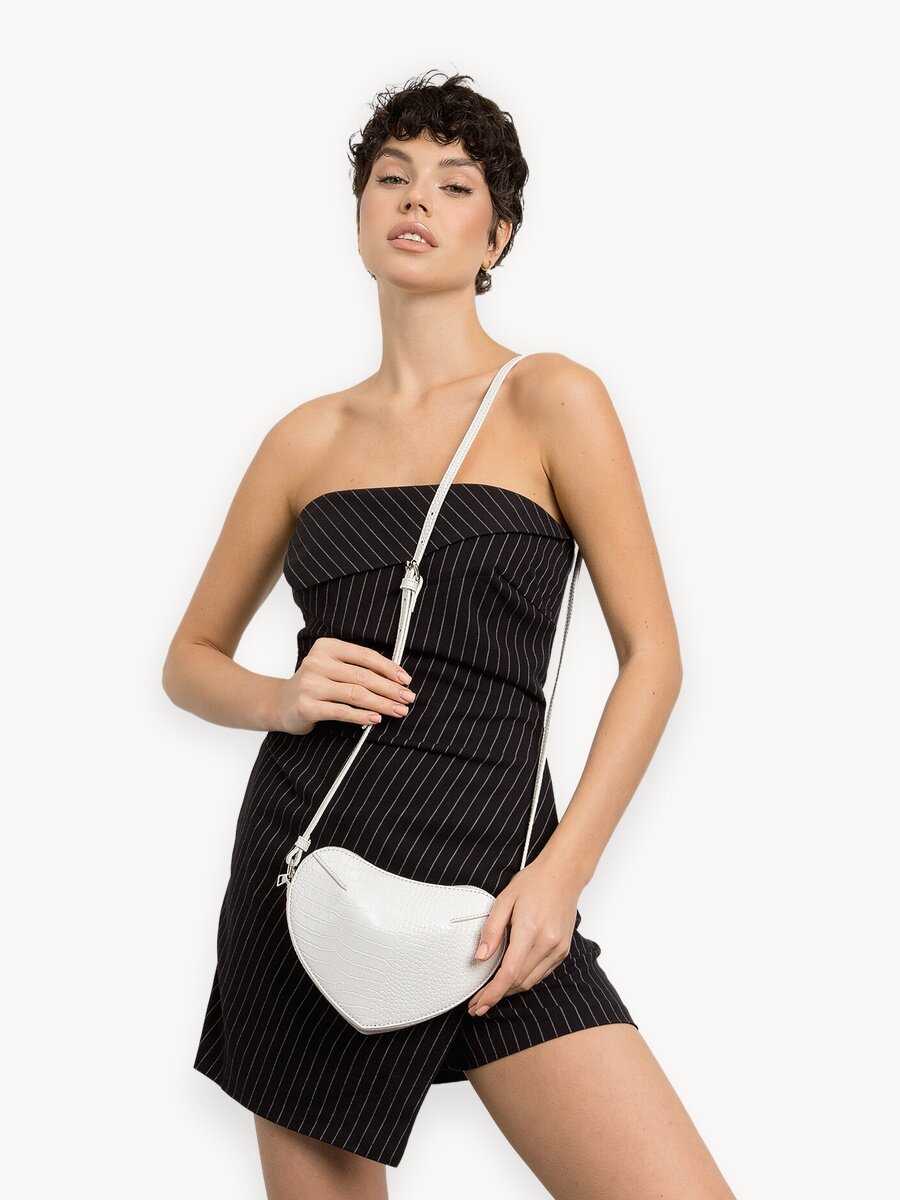 Сумка KEDDO COUTURE, фактура под рептилию, белый