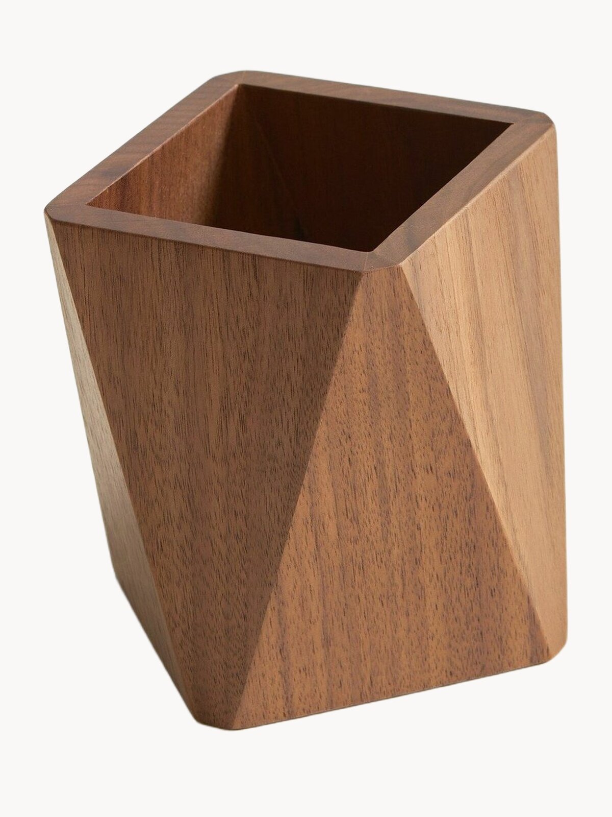 Стакан Glasstooth-003 деревянный, американский орех, 95х75х75 мм, для ручек и карандашей, для зубных щеток, для косметики Varman.pro