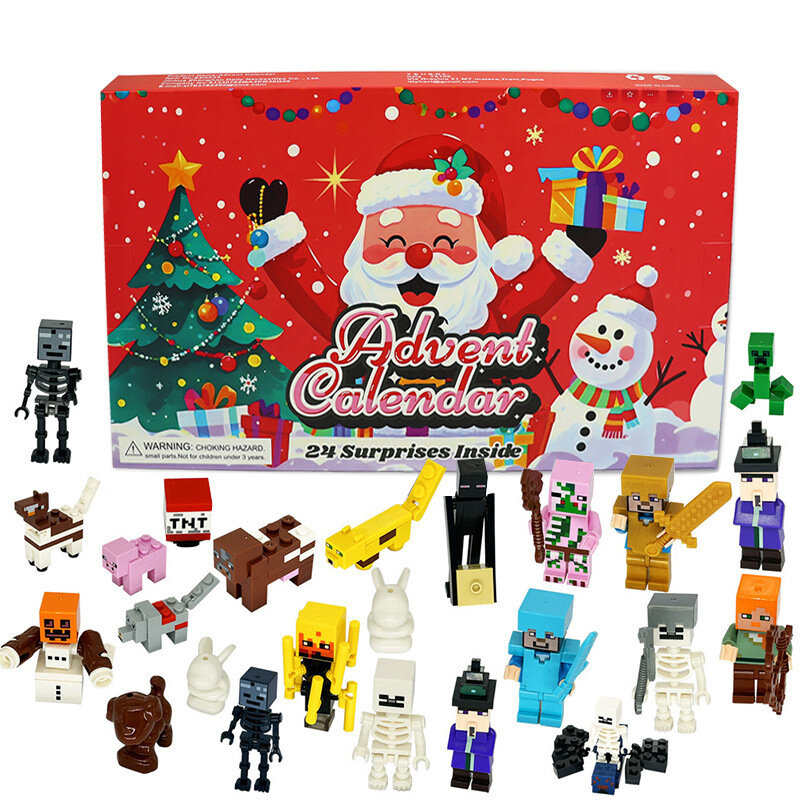 24-штучная коробка-слепой подарок с Lego Minecraft, цветной упаковкой и OPP-мешком, 85 символов