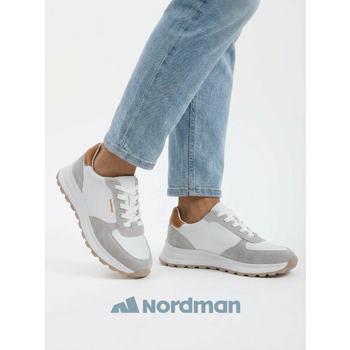 фото Кроссовки nordman, полнота 6, размер 36, белый/светло-серый
