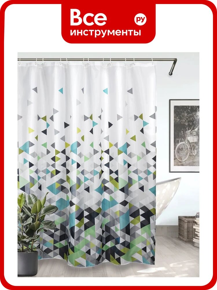 Штора Bath Plus 180x180 д/в triangular sublimation multi ch-21257/1