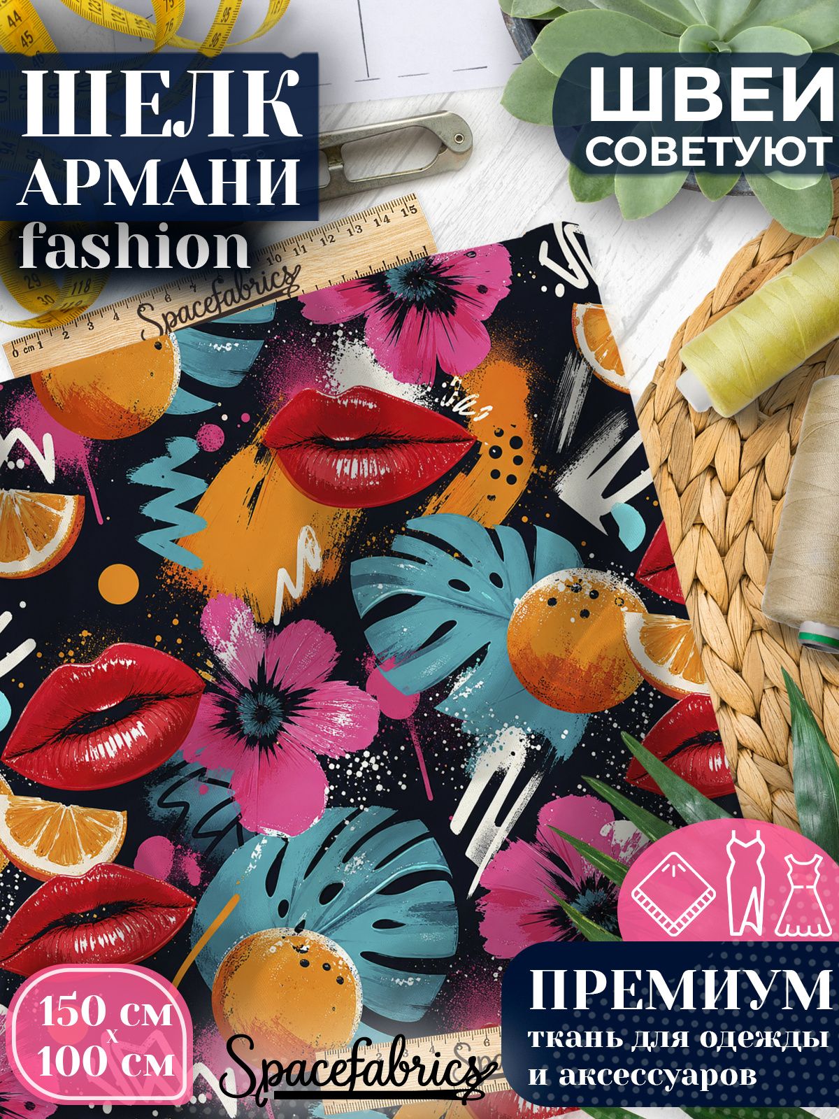 Ткань для шитья шелк Армани, искусственный шелк для костюмов, платьев, юбок с принтом Поп-арт коллаж
