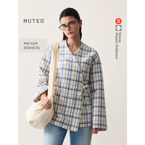 фото Рубашка muted кимоно из фланели, размер 2xs, молочный