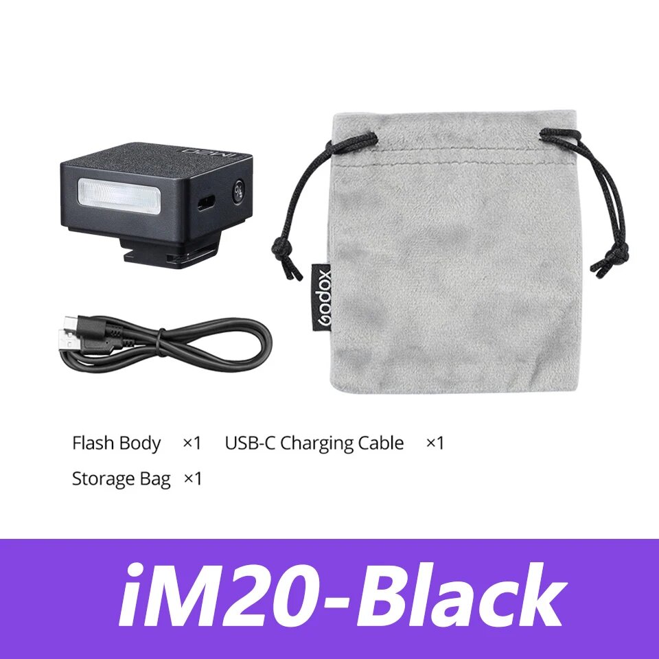 Вспышка Godox IM20 IM22 Mini GN10 Черный, iM20-Black