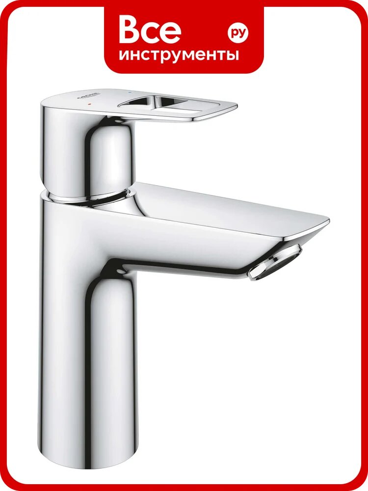 Смеситель для раковины Grohe BauLoop Ecojoy 1 отверстие, размер m, с ограничителем температуры, хром 23917001 00000088403