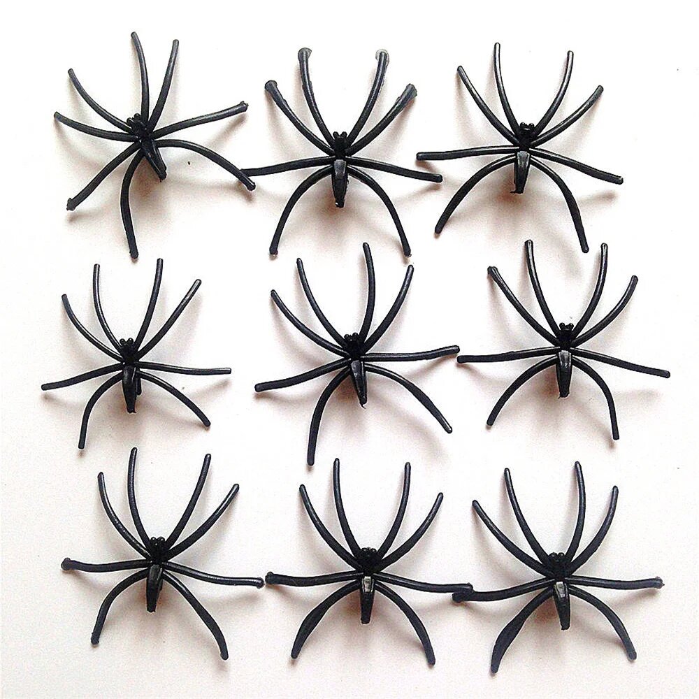 Черная пластиковая паутина для Хэллоуина Черный, 10spiders
