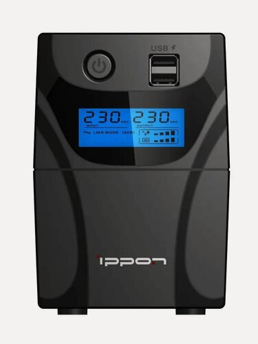 Изображение товара ИБП Ippon Back Power Pro II 500 черный, линейно-интерактивный, 500 ВА/300 Вт, 4 разъёма