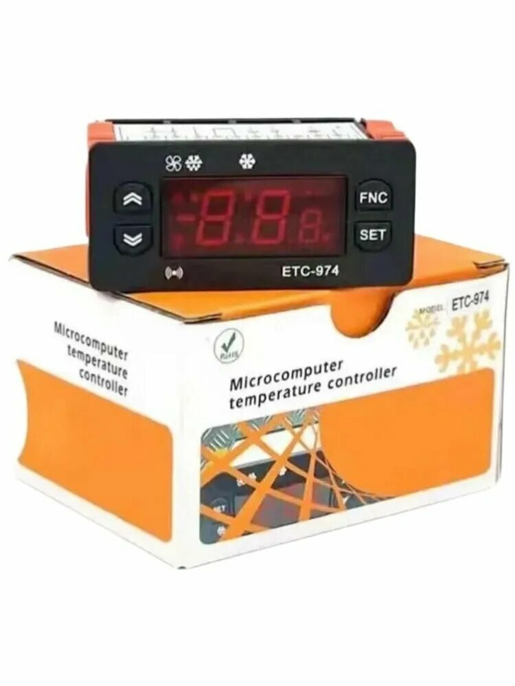 Температурный контроллер ETC-974 холодильный холодильник с двумя сенсорными проводами охлаждения