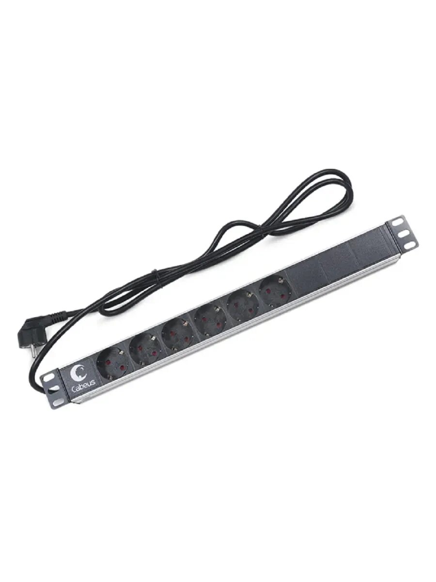 Блок евророзеток для 19" шкафов 6 розеток PDU-6P-2EU