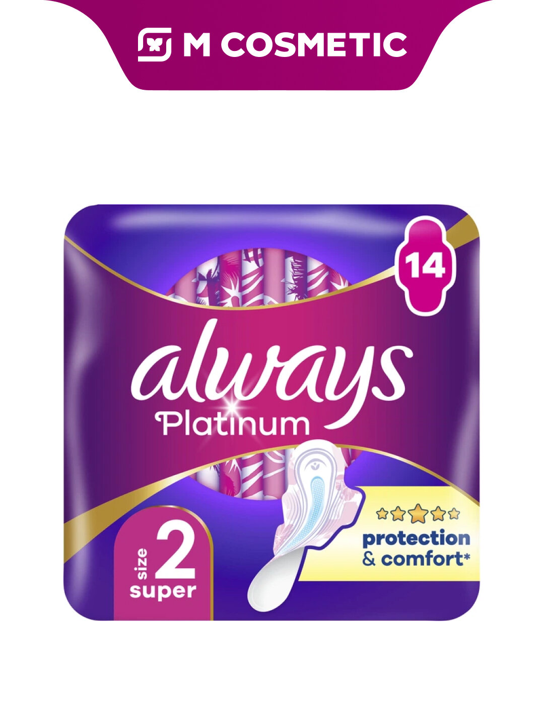 Прокладки Always Platinum Ultra, супер, 14 штук, с крылышками