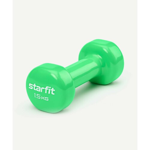 Гантель виниловая STARFIT DB-101 1,5 кг, зеленый.