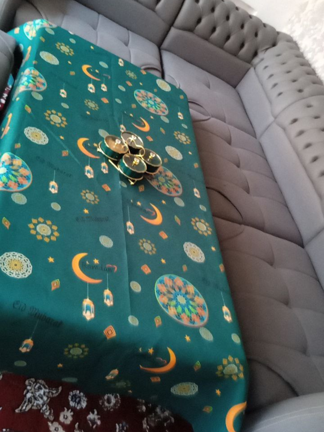 Скатерть праздничная "Рамадан " на кухонный стол, декоративный текстиль для дома и мусульманский подарок на Ифтар.