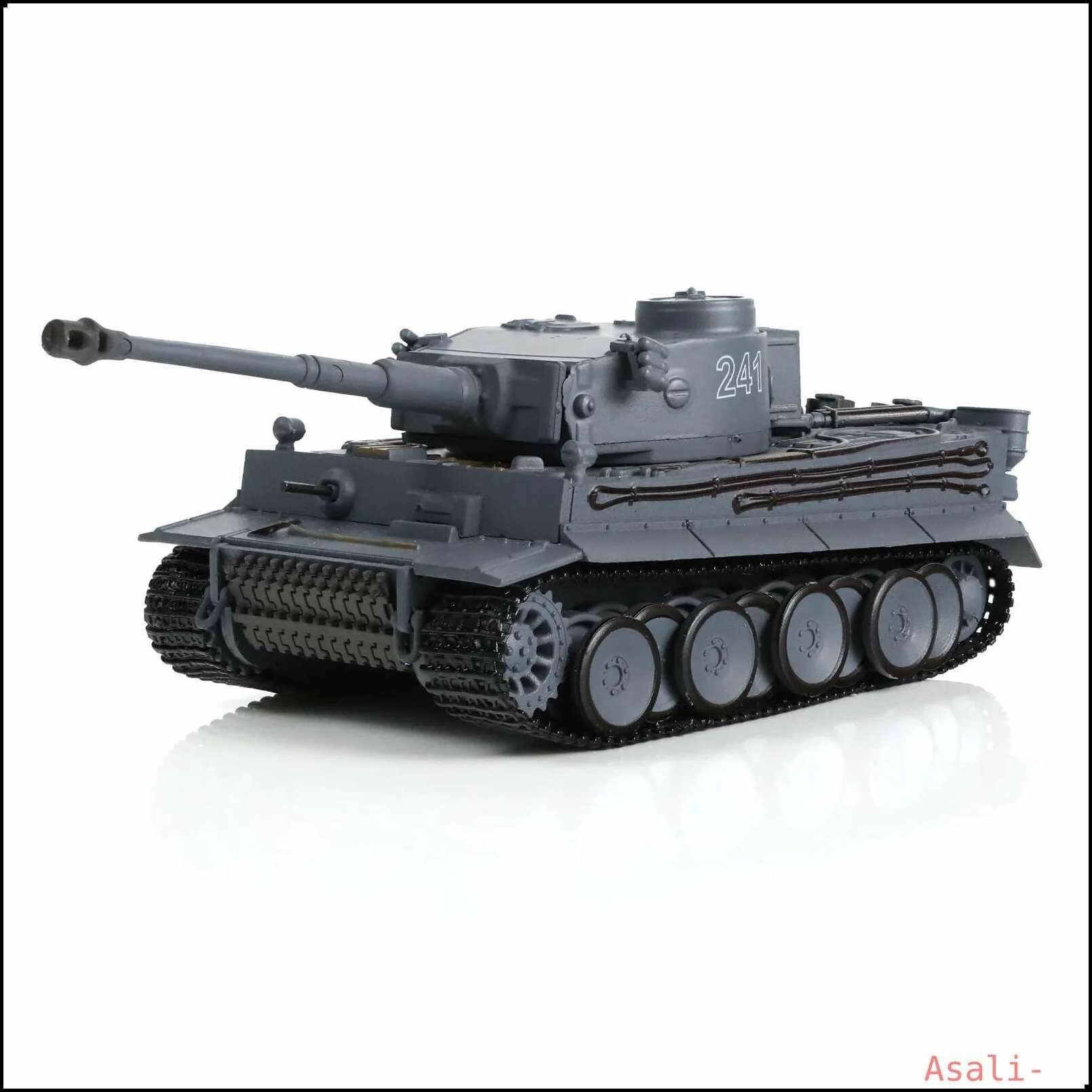 1 / 72 Scale Tiger I Military Heavy Tank Model Classic WWII German Diecast Vehicle Tank Model with Transparent Storage Box Подарок или коллекция для взрослых